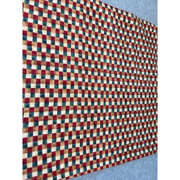 Vintage Mumms The Word Quilting Fabric Red/Green/Beige Checkerboard 11" x 44" Co - Picture 1 of 6